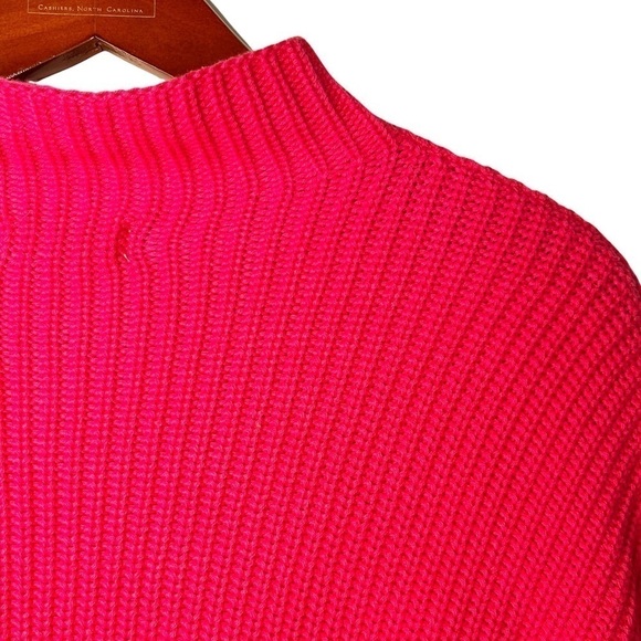 CUPCAKES and CASHMERE NWT Mock Neck Cotton Shaker Knit Sweater in Pink Raspberry - Picture 13 of 14